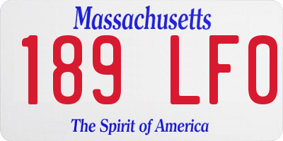 MA license plate 189LF0