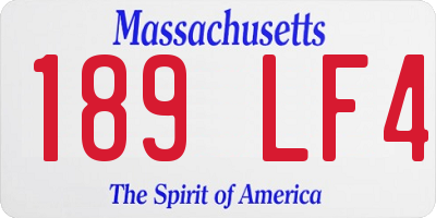 MA license plate 189LF4