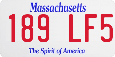 MA license plate 189LF5