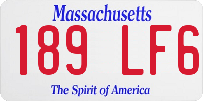 MA license plate 189LF6
