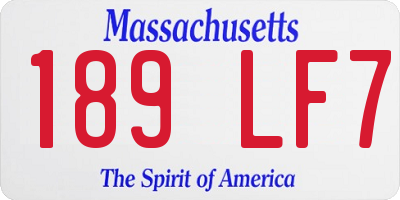 MA license plate 189LF7