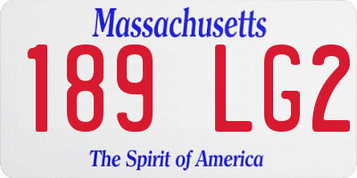 MA license plate 189LG2