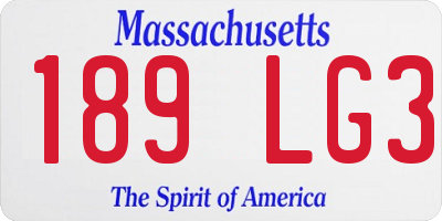 MA license plate 189LG3