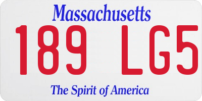 MA license plate 189LG5