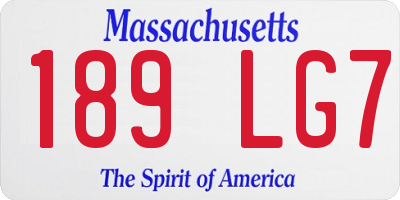 MA license plate 189LG7