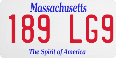 MA license plate 189LG9