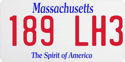 MA license plate 189LH3