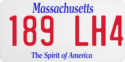 MA license plate 189LH4