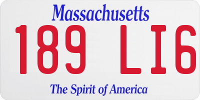 MA license plate 189LI6