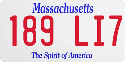 MA license plate 189LI7