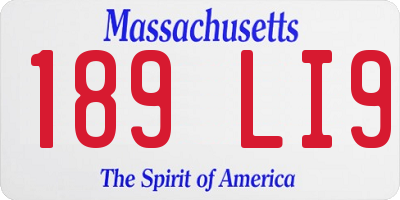 MA license plate 189LI9