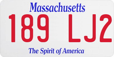 MA license plate 189LJ2