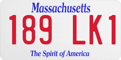 MA license plate 189LK1