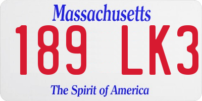 MA license plate 189LK3