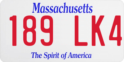 MA license plate 189LK4