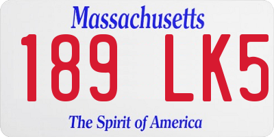 MA license plate 189LK5