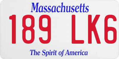 MA license plate 189LK6