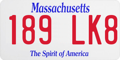 MA license plate 189LK8
