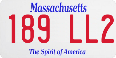 MA license plate 189LL2