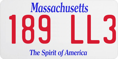 MA license plate 189LL3