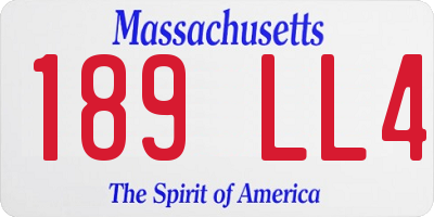 MA license plate 189LL4