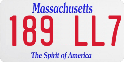 MA license plate 189LL7