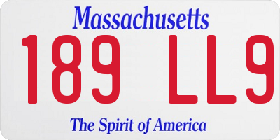 MA license plate 189LL9