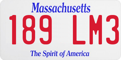 MA license plate 189LM3
