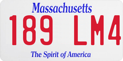 MA license plate 189LM4