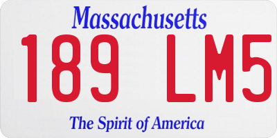 MA license plate 189LM5