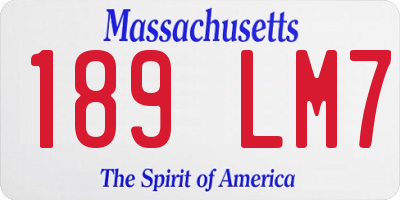 MA license plate 189LM7