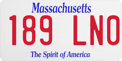 MA license plate 189LN0