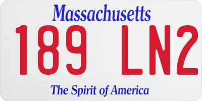 MA license plate 189LN2