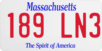 MA license plate 189LN3