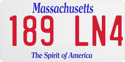 MA license plate 189LN4
