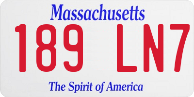 MA license plate 189LN7