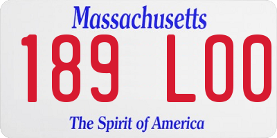 MA license plate 189LO0