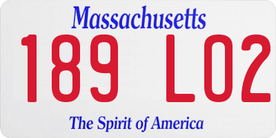 MA license plate 189LO2