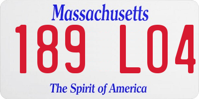 MA license plate 189LO4