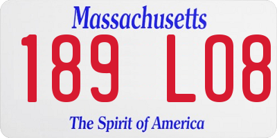 MA license plate 189LO8
