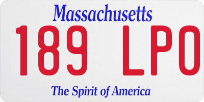 MA license plate 189LP0
