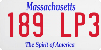 MA license plate 189LP3