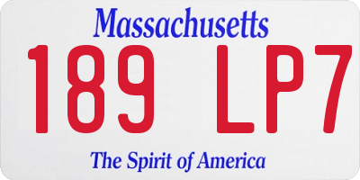 MA license plate 189LP7