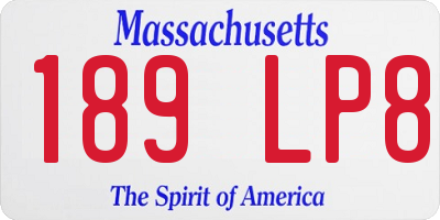 MA license plate 189LP8