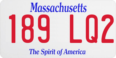 MA license plate 189LQ2