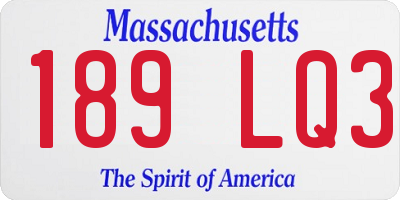MA license plate 189LQ3