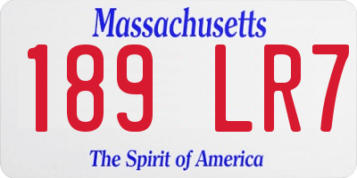 MA license plate 189LR7