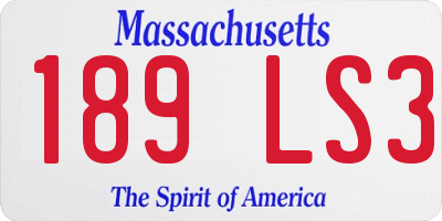 MA license plate 189LS3