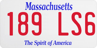 MA license plate 189LS6