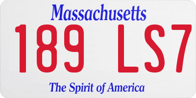 MA license plate 189LS7